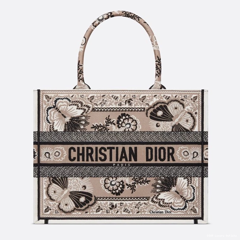Cheap Book Bandana Butterfly Dior Tote Motif Beige Canvas 0729 Luxury